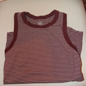 Maroon and White Striped Tank Top